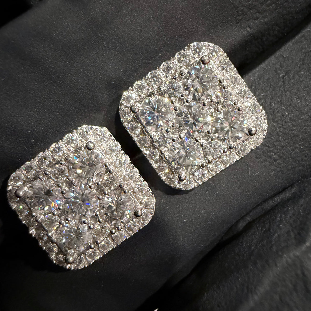 Moissanite Square Earrings 925 Silver