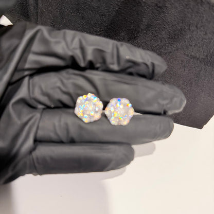 Moissanite Cluster Earrings 925 Silver