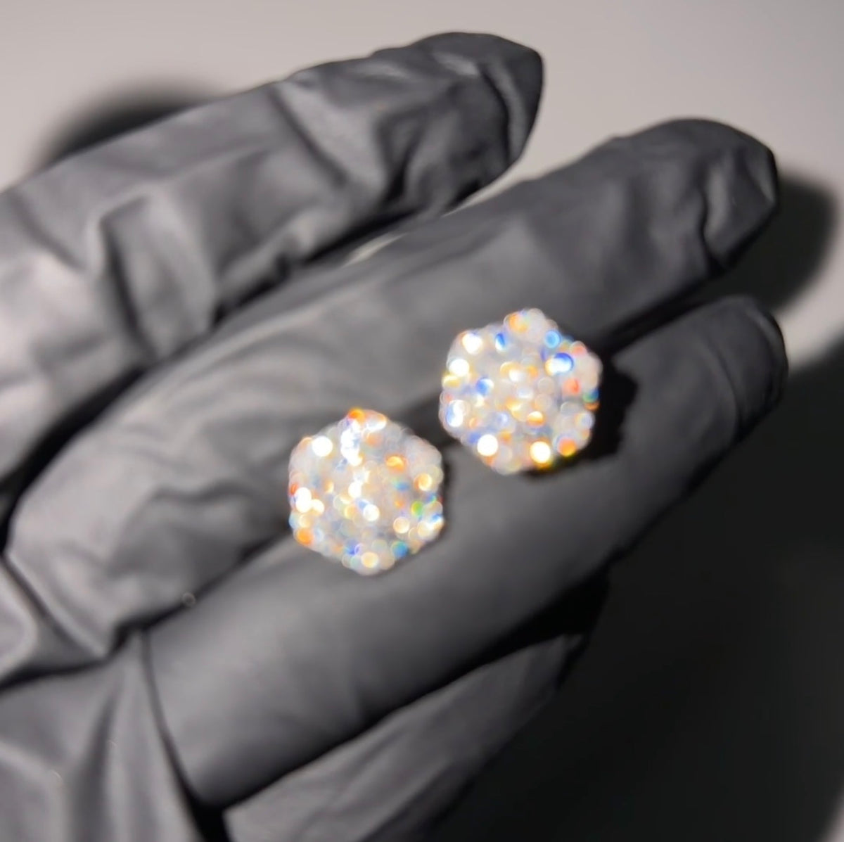 Moissanite Cluster Earrings 925 Silver