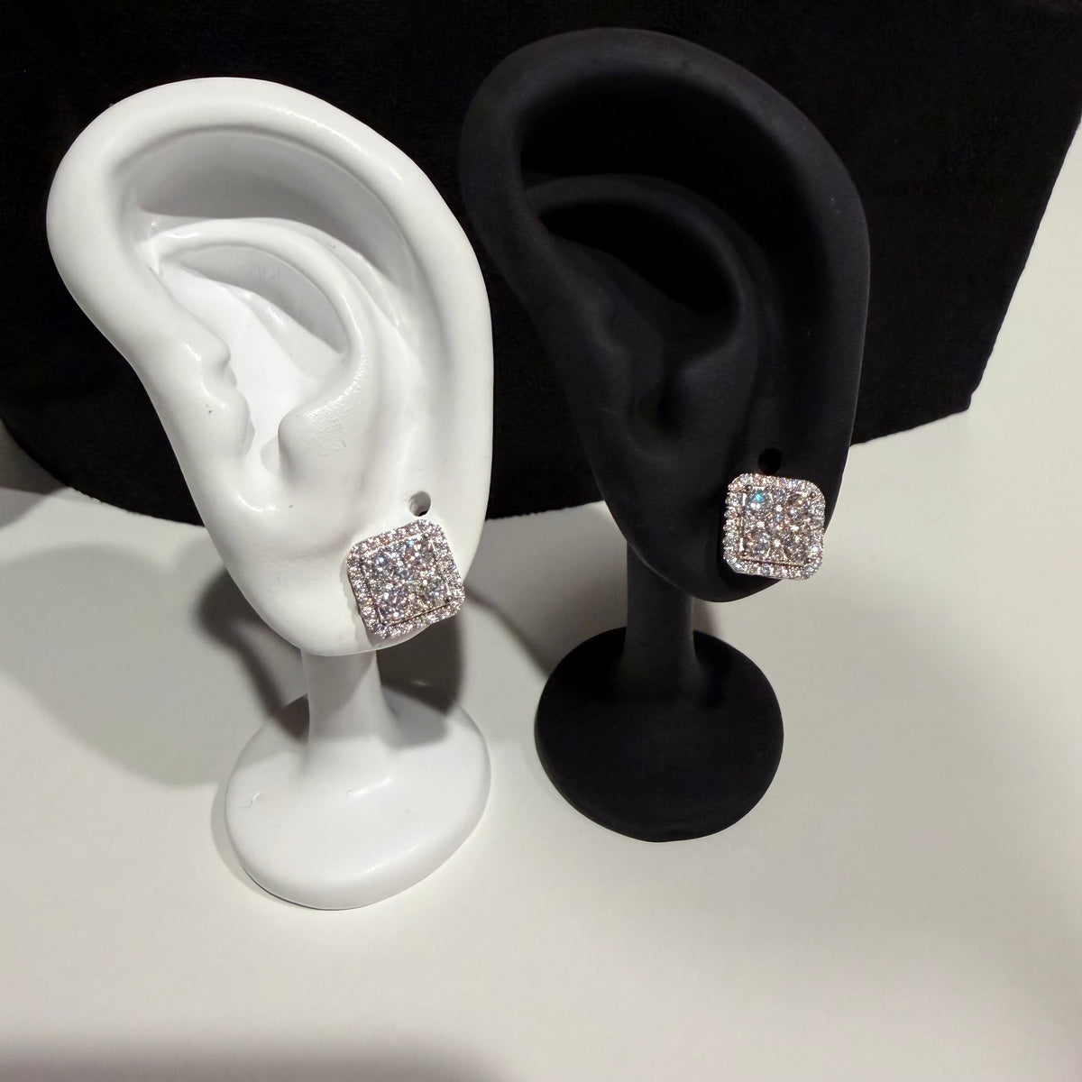 Moissanite Square Earrings 925 Silver