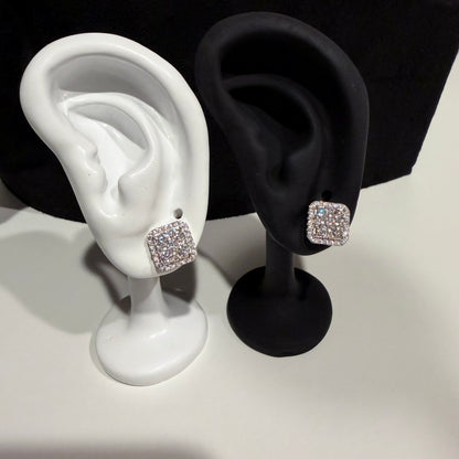 Moissanite Square Earrings 925 Silver
