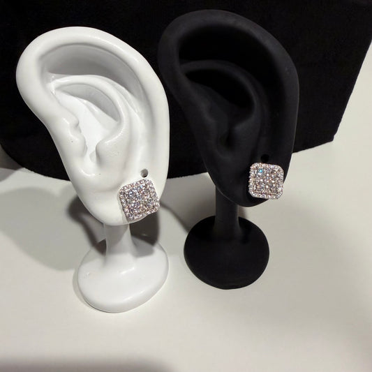 Moissanite Square Earrings 925 Silver