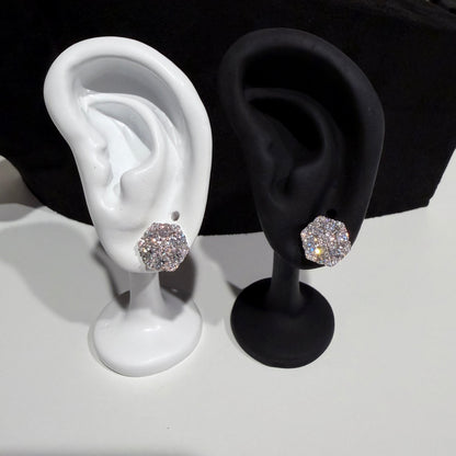 Moissanite Cluster Earrings 925 Silver